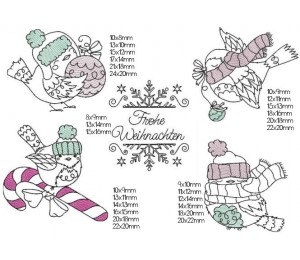 Stickserie - Winter Vögelchen